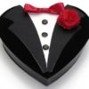 One Pound Tuxedo Heart Shaped Box