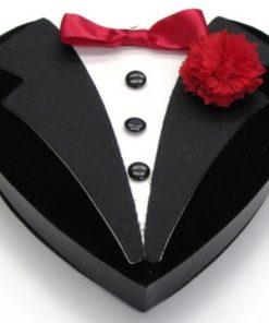 One Pound Tuxedo Heart Shaped Box